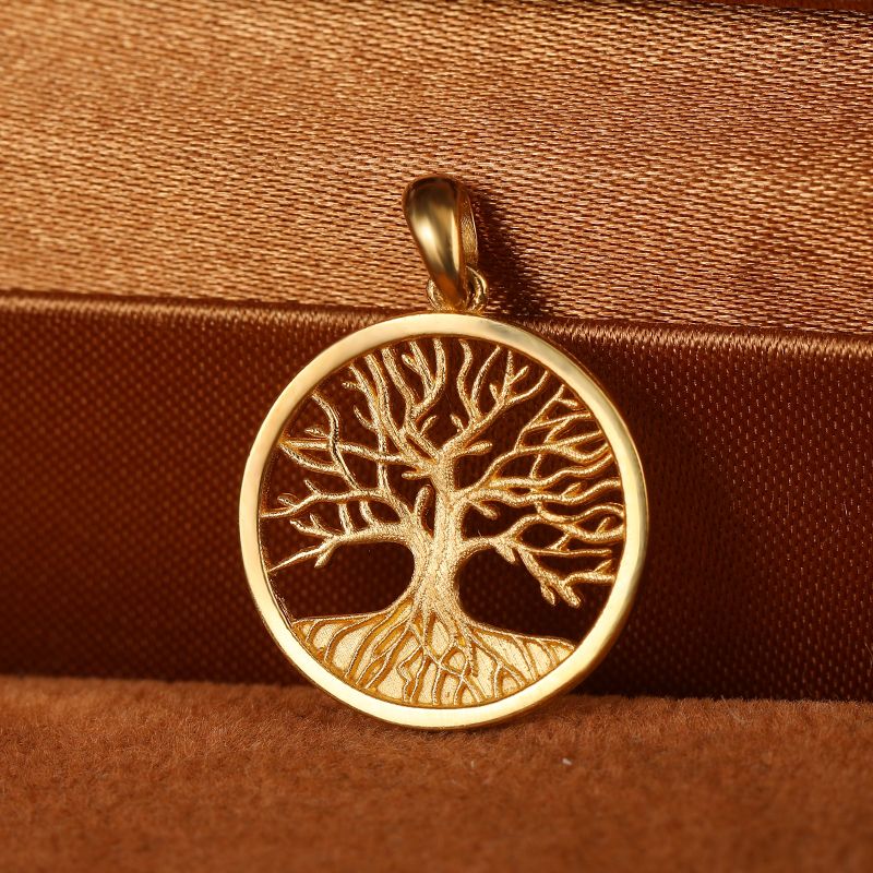 18K Gold Life Tree Pendant - Exquisite Symbol of Vitality and Elegance