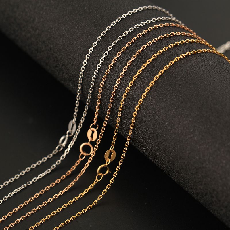 18K Gold Rose Platinum Necklace Women Thin Cross Collarbone Chain Sweater Long Versatile Simple