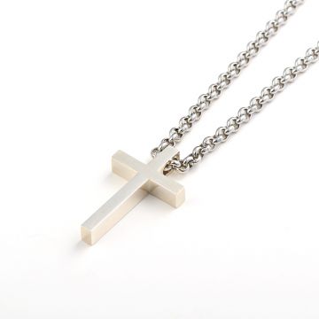 Cross Necklace Mens 10K Gold Platinum Rose Big Cross Pendant Retro Classic Simple