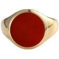 Chalcedony Seal Ring 18k Rose Gold Color Gold White Platinum Natural Color Gem Light Luxury Ring For Men And Women