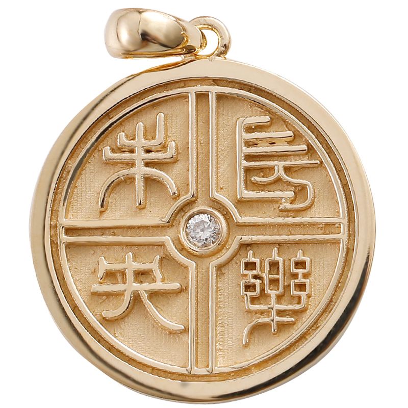 Pingle Weiyang diamante Pendante de ouro 18K colar de moda chinês