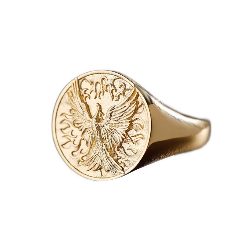 14K Gold Phoenix Ring - A Symbol of Rebirth and Immortality