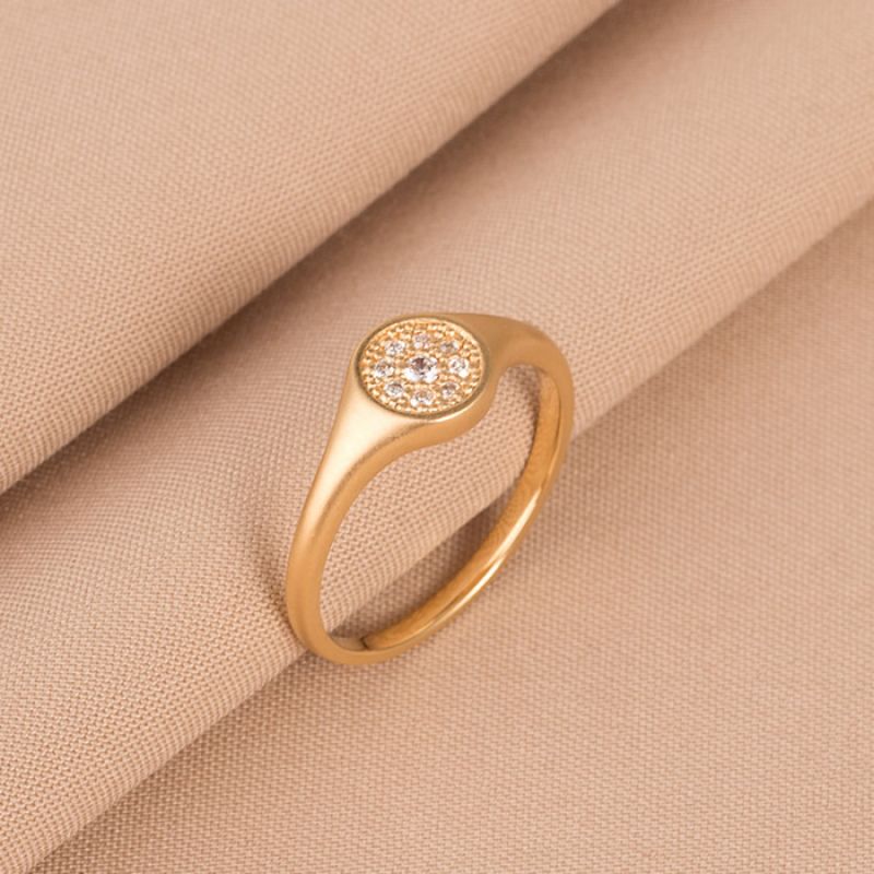 A Cluster Of Diamond Rings Set With Stars 10K Gold Naturally Very Small Diamond Women Rings Japanese Light Luxury