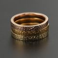 Ancient Handmade Hammer Gold Ring 14K 3MM Width Ancient Chinese Style Hammer Line Men Women Rings Light Luxury Delicate
