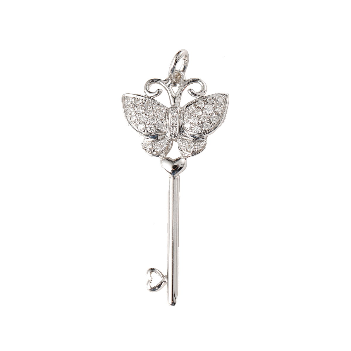 Butterfly Free Key Pendant 10K Gold + diamonds 0.110ct/37 Free Idyllic Life