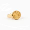 Chinese Style Seal Ring Platinum 10K Gold Men And Women Transfer Elder Vintage