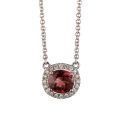 Round Ruby Pendant 10K Gold + 1.110ct/1 0.120ct/20 Noble Love Personality Fashionable