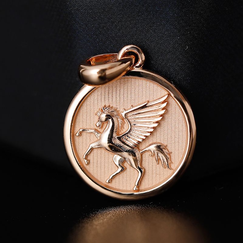 Poetry and Far Away Pegasus God of Hope Pendant in 14K Gold Platinum Devise Light luxury
