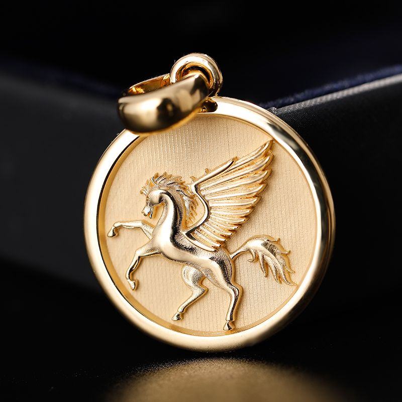 Poetry and Far Away Pegasus God of Hope Pendant in 18K Gold Platinum Devise Light luxury