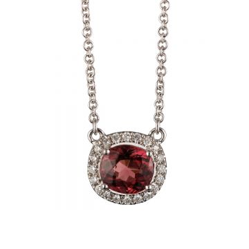 Round Ruby Pendant 14K Gold + 1.110ct/1 0.120ct/20 Noble Love Personality Fashionable