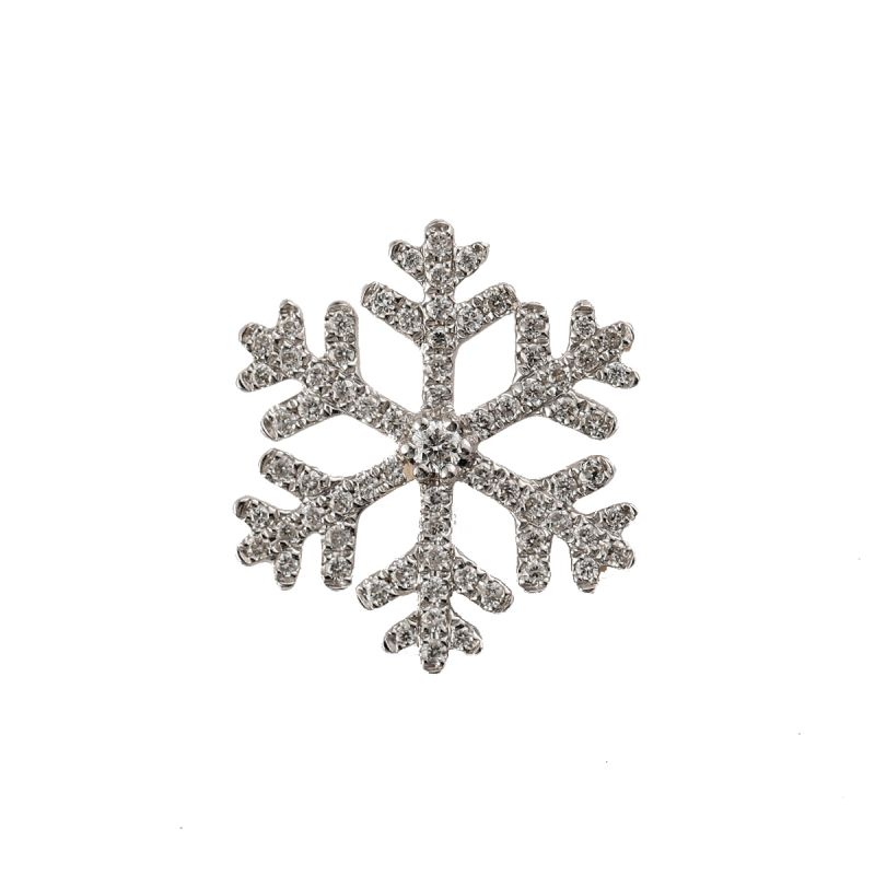 Snowflake Purity Pendant 14K Gold 0.145 Ct Diamonds Original Design