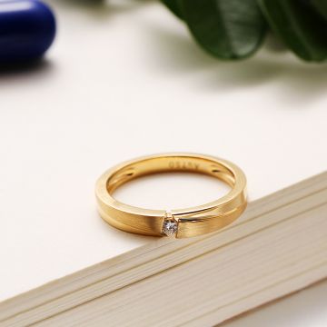 Truth Small Diamond Ring 10K Gold Brushed Men And Women Ring White Platinum Rose Gold Wedding Anniversary Custom