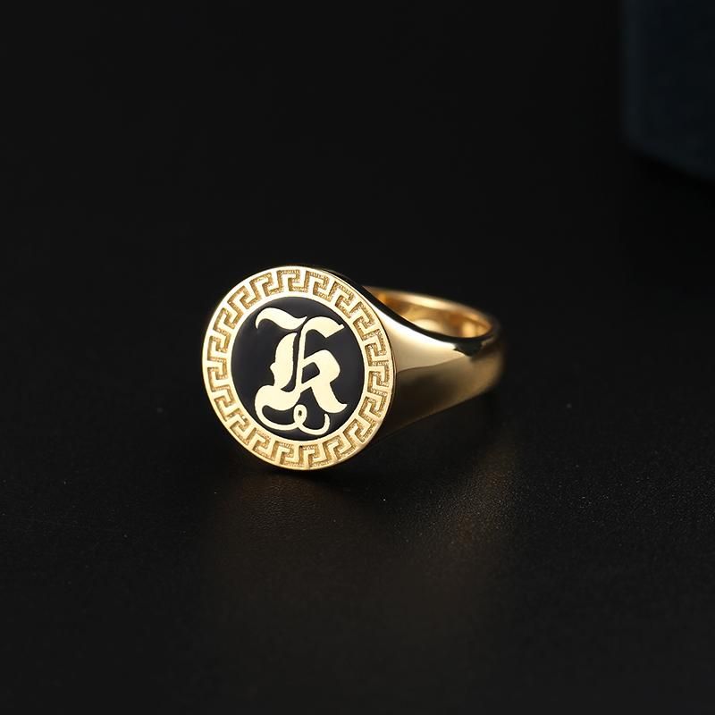 Customized Company Anniversary Team Reward - Personalized Platinum Ring with Family Crest Design