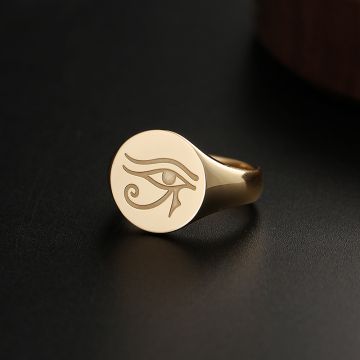 Eye Of Ra Ancient Egyptian Sun God Ring 18k Yellow Gold White Rose Platinum Independent Goddess