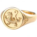 Four Great God Beast Ancient Style Ring 18k Gold Green Dragon White Tiger Zhuque Xuanwu Spirit Beast Personality Customization