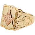 Freemasonry Ring 18k Gold Rose Platinum Pattern Badge European American Men's Ring Personalized Customization