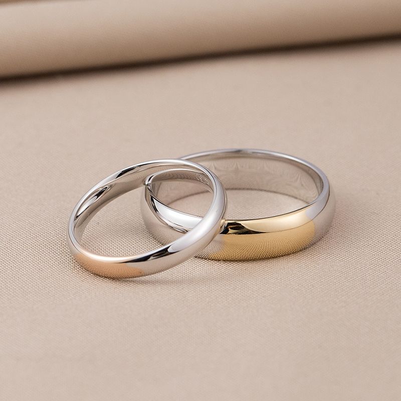 Gold Wedding Ring Grind in Fade Couple Time Rings 10K Yellow Gold Silver-plated Japanese Creativity