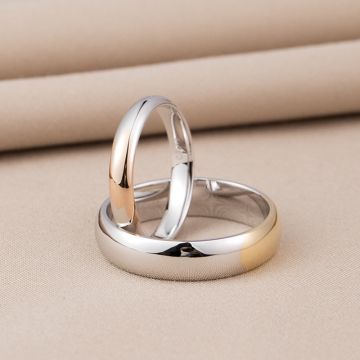 Gold Wedding Ring Grind in Fade Couple Time Rings 14K Yellow Gold Silver-plated Japanese Creativity