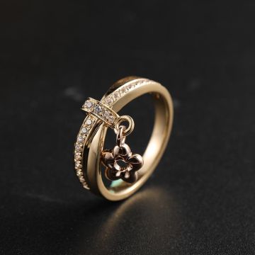 Korean Drama-Inspired Diamond Thumb Ring Pendant in 10K Yellow Gold and Rose Gold - A Token of Eternal Love