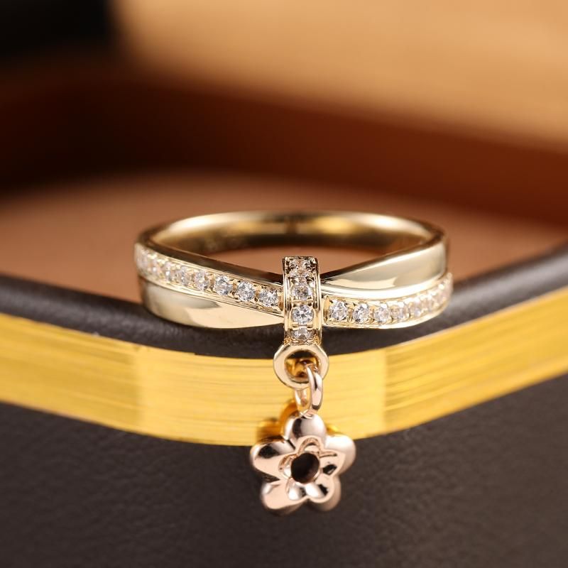 Korean Drama-Inspired Diamond Thumb Ring Pendant in 14K Yellow Gold and Rose Gold - A Token of Eternal Love