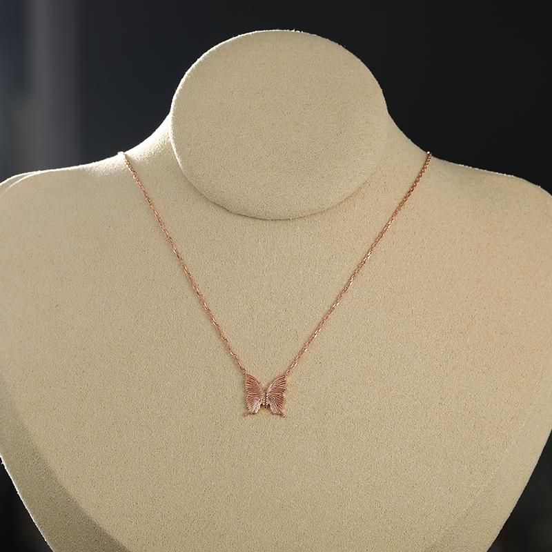 VIROMY Collana Farfalla Con Ciondolo Placcato Oro 18kt | Ipoallergenica, Con Zirconi, Regalo Per Donne E Ragazze (Verde/Bianco/Rosa)
