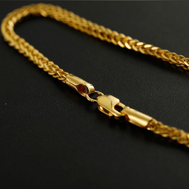 Chopin Chain 18K Yellow Gold Necklace Golden Universal Versatile Men ...