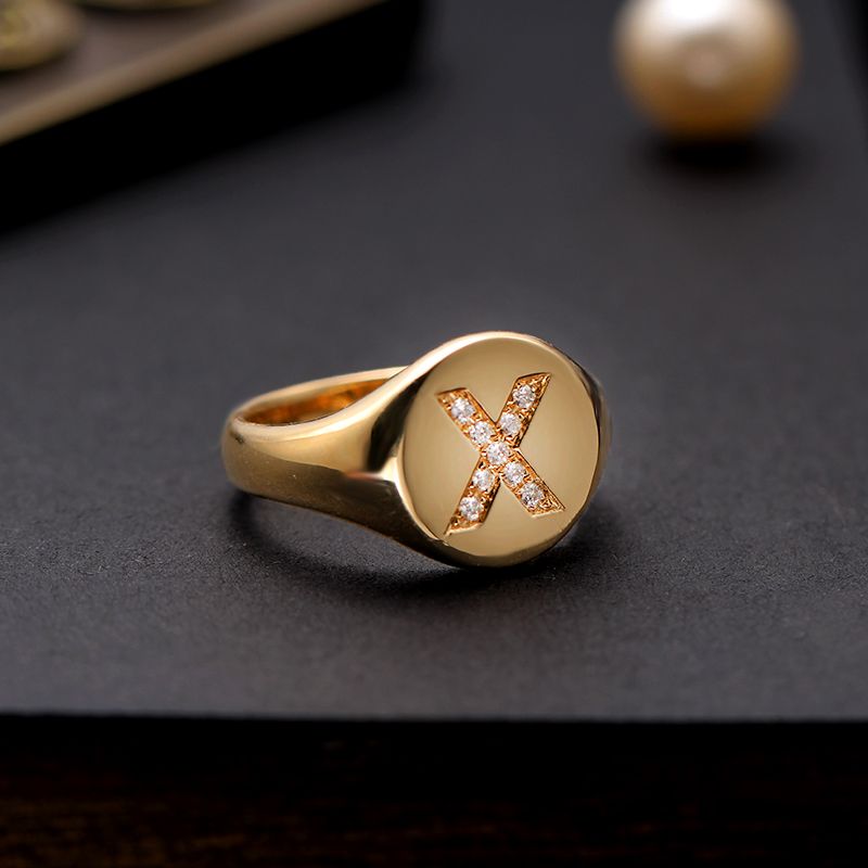 The E Alphabet Diamond Ring | PC Jeweller