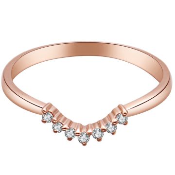 Crescent Moon Small Diamond Ring 14K Rose Yellow White Gold Diamonds Women Ring Girly Heart