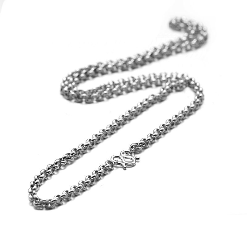Platinum Circle Necklace Men's Pure Pt950 Thick Chain Does Not Fade