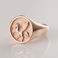 Poetry and Far Away Pegasus God of Hope Ring in 10K Gold Platinum Devise Light luxury