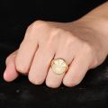 Royal Family Crest Ring in 10K Gold - Vintage Seal Design for Stylish and Luxurious Customization