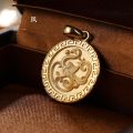 10K Gold Dragon and Phoenix Pendant - Unisex Chinese Zodiac Charm Necklace