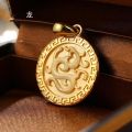 10K Gold Dragon and Phoenix Pendant - Unisex Chinese Zodiac Charm Necklace