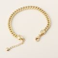 18k Yellow Gold Bracelet Solid Gold Thick Tank Chain Side Chain Fashionable Light Luxury Men Women Couples