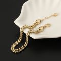 18k Yellow Gold Bracelet Solid Gold Thick Tank Chain Side Chain Fashionable Light Luxury Men Women Couples