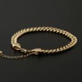 18k Yellow Gold Bracelet Solid Gold Thick Tank Chain Side Chain Fashionable Light Luxury Men Women Couples