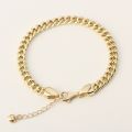 18k Yellow Gold Bracelet Solid Gold Thick Tank Chain Side Chain Fashionable Light Luxury Men Women Couples