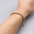 18k Yellow Gold Bracelet Solid Gold Thick Tank Chain Side Chain Fashionable Light Luxury Men Women Couples