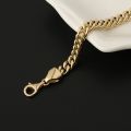 18k Yellow Gold Bracelet Solid Gold Thick Tank Chain Side Chain Fashionable Light Luxury Men Women Couples