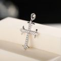 925 Sterling Silver Cross Pendant for Men Christian Crucifix Necklace for Women 24 inch Titanium Steel Chain