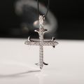 925 Sterling Silver Cross Pendant for Men Christian Crucifix Necklace for Women 24 inch Titanium Steel Chain