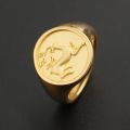 A Deer Has You Ancient Chinese Deer Seal Ring 18k Gold Rose Platinum Tail Ring For Men And Women