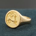 A Deer Has You Ancient Chinese Deer Seal Ring 18k Gold Rose Platinum Tail Ring For Men And Women