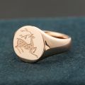 A Deer Has You Ancient Chinese Deer Seal Ring 18k Gold Rose Platinum Tail Ring For Men And Women