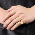 A Deer Has You Ancient Chinese Deer Seal Ring 18k Gold Rose Platinum Tail Ring For Men And Women