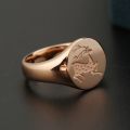 A Deer Has You Ancient Chinese Deer Seal Ring 18k Gold Rose Platinum Tail Ring For Men And Women