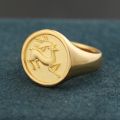 A Deer Has You Ancient Chinese Deer Seal Ring 18k Gold Rose Platinum Tail Ring For Men And Women