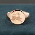 A Deer Has You Ancient Chinese Deer Seal Ring 18k Gold Rose Platinum Tail Ring For Men And Women