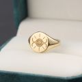 All-seeing Eye of Providence Flat Surface Ring with 10K Gold, Rose Gold or Platinum Freemasonry Europe and America Fashion Personality Men Rings Original Design