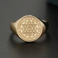 All-seeing Eye of Providence Flat Surface Ring with 10K Gold, Rose Gold or Platinum Freemasonry Europe and America Fashion Personality Men Rings Original Design